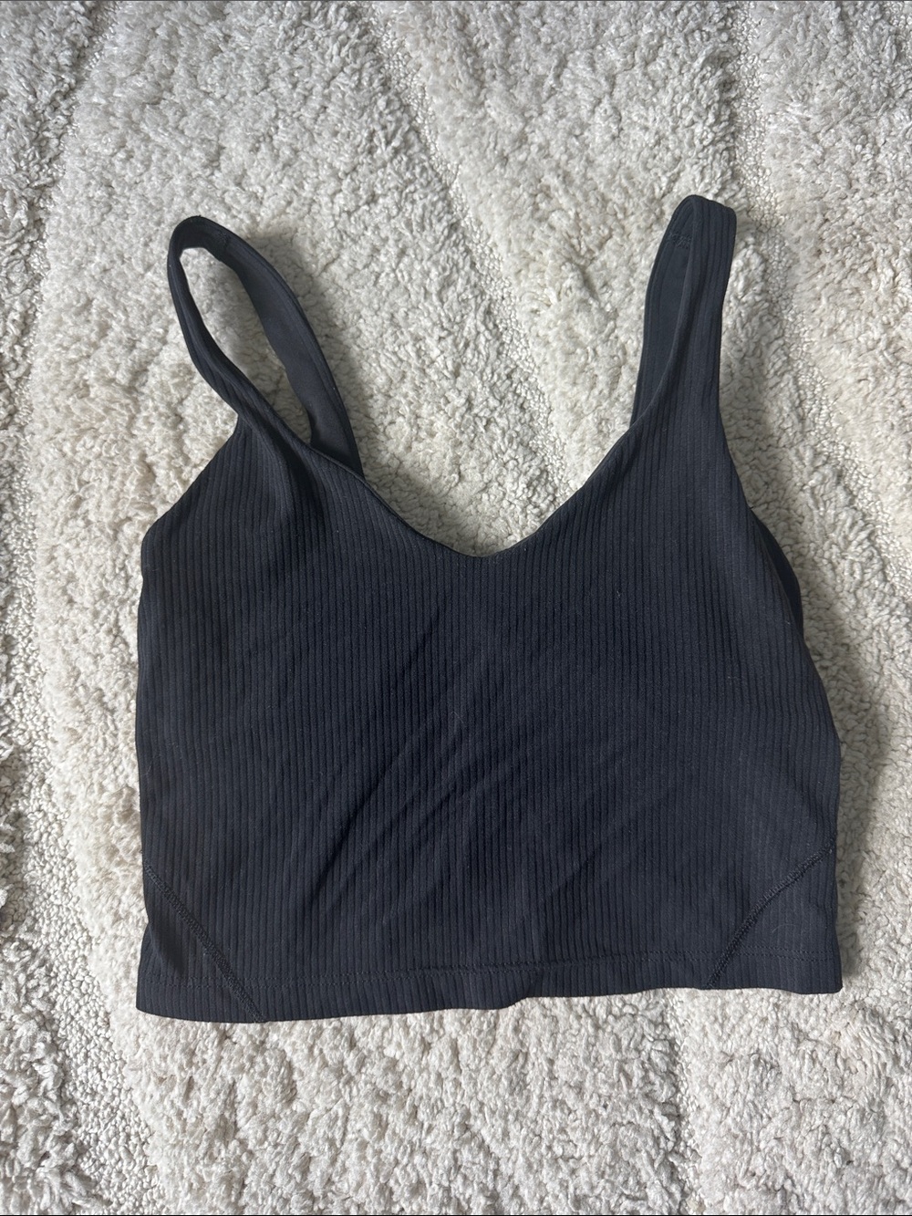 lululemon athletica Black Ribbed Scoop-Neck Tank